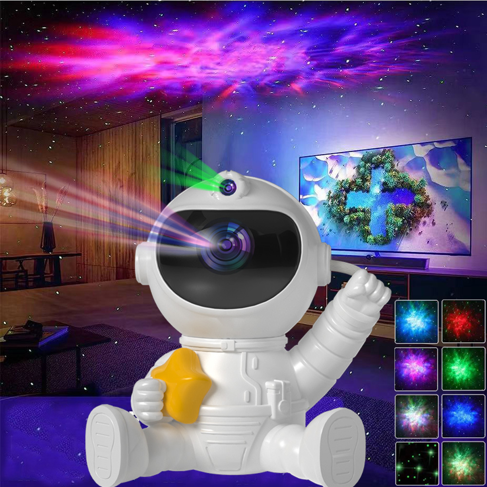 Spaceman astronauta estrella luz nuevo modelo privado lámpara de proyección regalo romántico ambiente dormitorio Decoración Luz de la noche