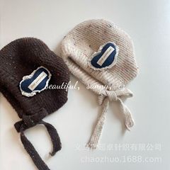 宝宝冬帽INS风撞色立体爱心包头帽儿童冬季保暖护耳帽