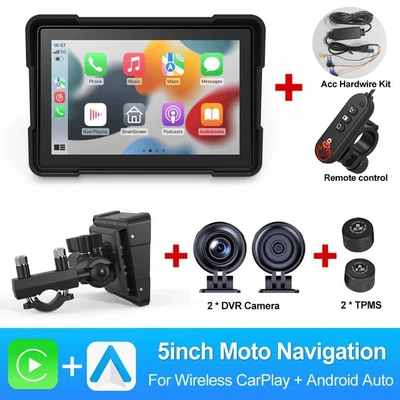 Gps Navigation, Waterproof Riding – Motorcycle driving recorder - 5inch-dvrtpms