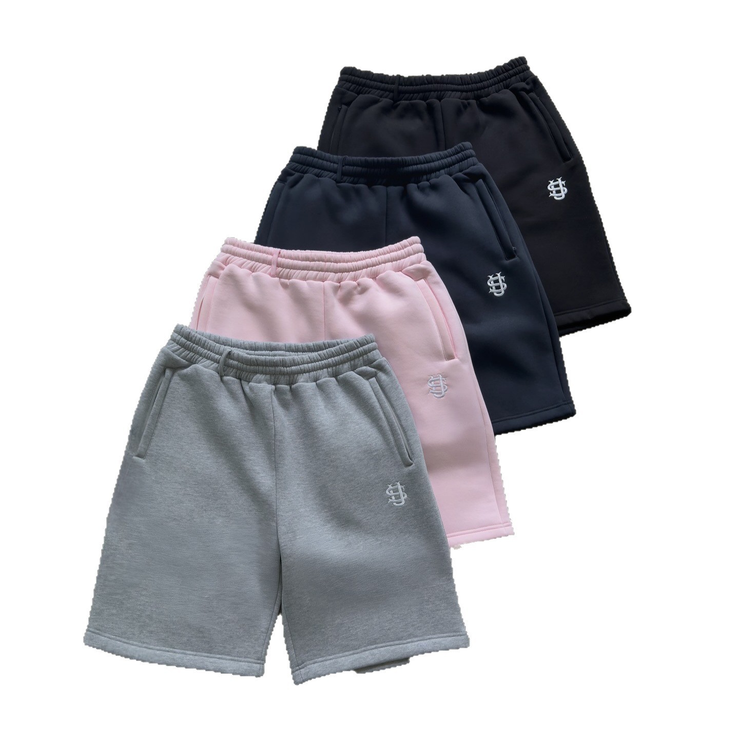 Elastic Casual Shorts Trendy Brand Embroidered Small Label Men And Women Summer Street Loose Shorts_voghion.com