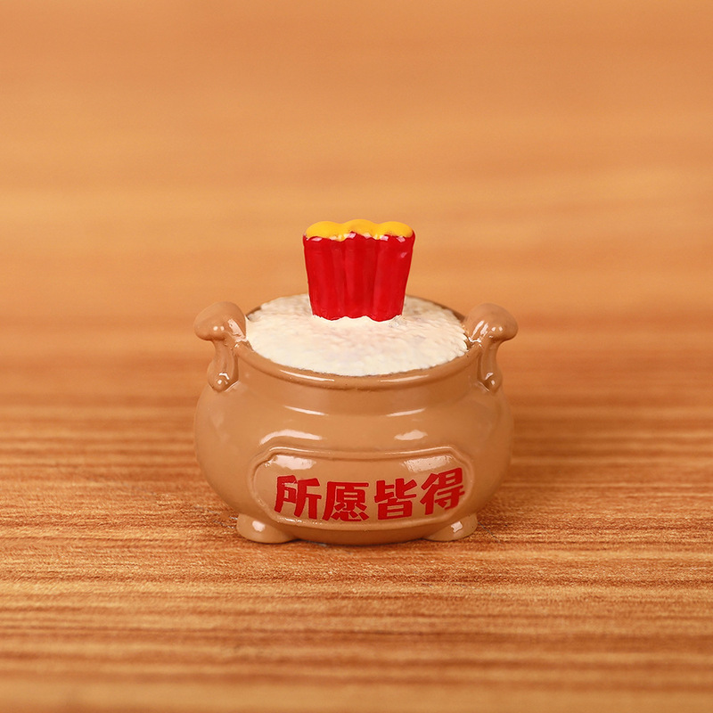 迷你贡品创意摆件求神祈福神仙供品树脂工艺品办公桌面可爱装饰|undefined