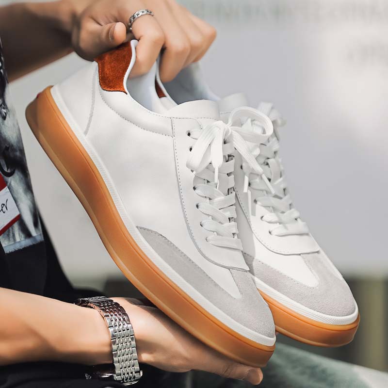 [Cuero de vaca de la cabeza] Nuevo comercio exterior transfronterizo spot de cuero de vaca transpirable zapatos deportivos casuales para hombres
