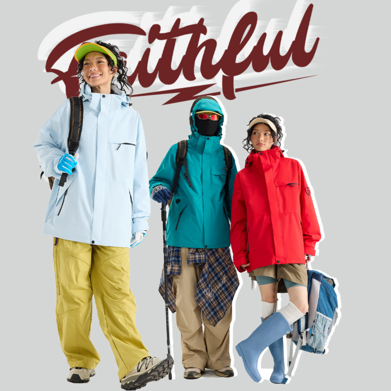 Mountain Couple's Autumn and Winter Three-In-One 0.05kg Piece Mountaineering Suit Outdoor Windproof and Water-Repellent Warm Jacket