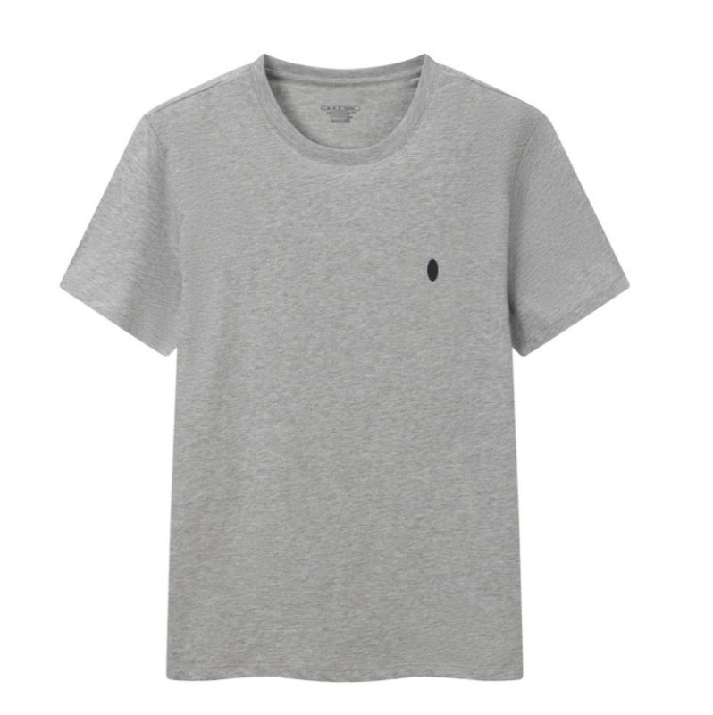 小馬標クロスボーダー夏男性丸首tシャツ半袖修身純綿刺繍r1上着カジュアル百合純綿|undefined