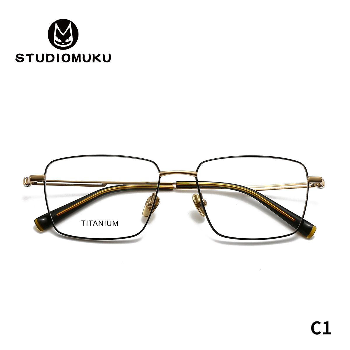 STUDIOMUKU gafas frescas de madera abierta cuelga aire marco de gafas de mujer marco de gafas de negocios cómodo cuadrado para hombres