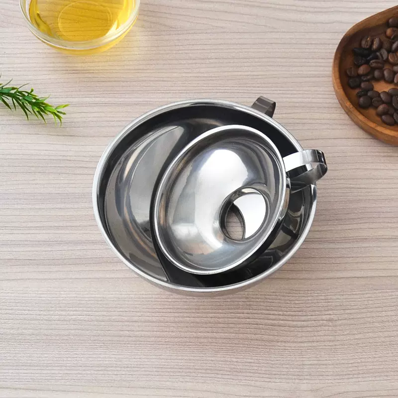 现货不锈钢宽口漏斗厨房易清洗油漏酒漏大口径灌装沙拉酱果酱漏斗