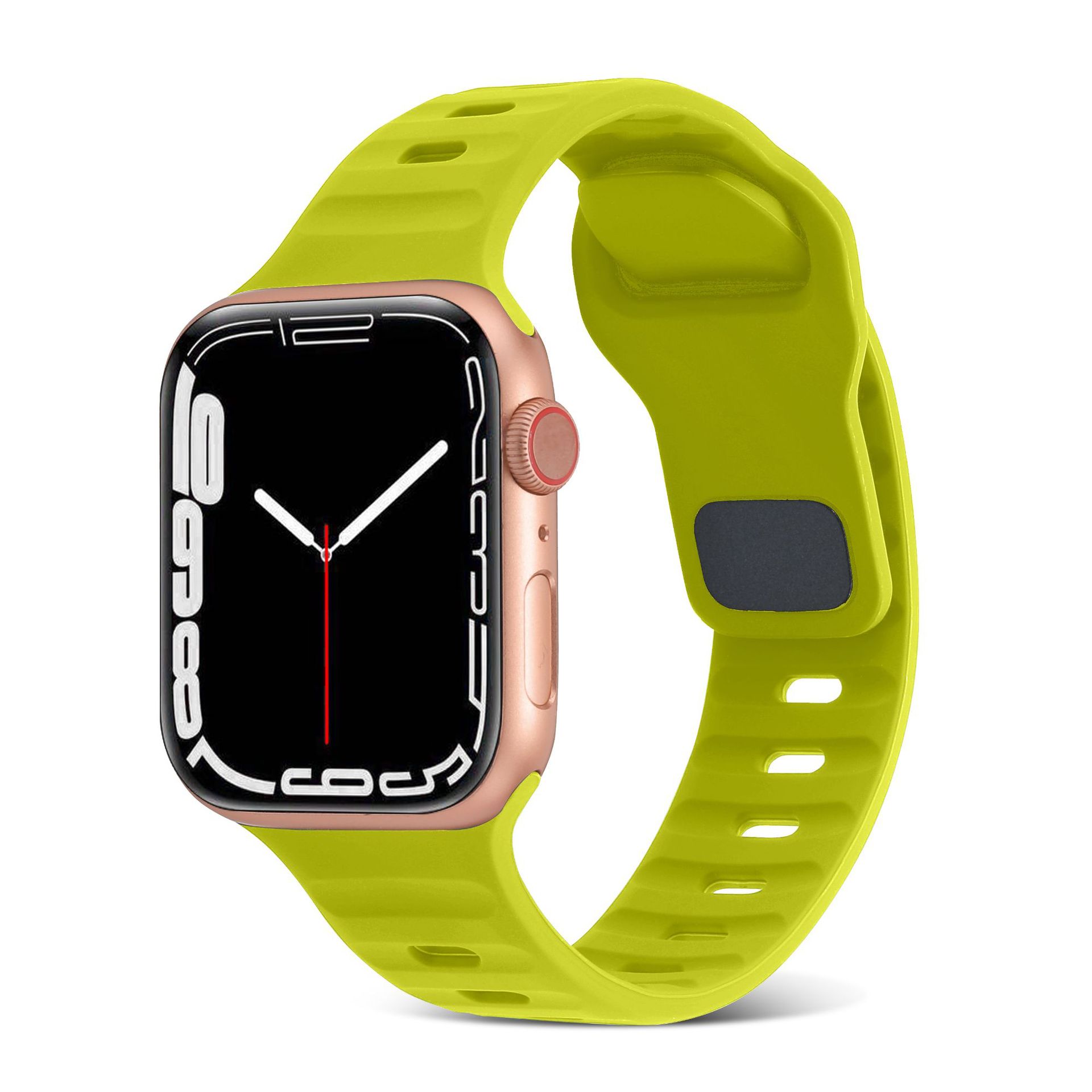 For Apple Square Buckle Watch Band Apple iwatch Silicone Wave Sport Strap Temu/SHEIN Homologous
