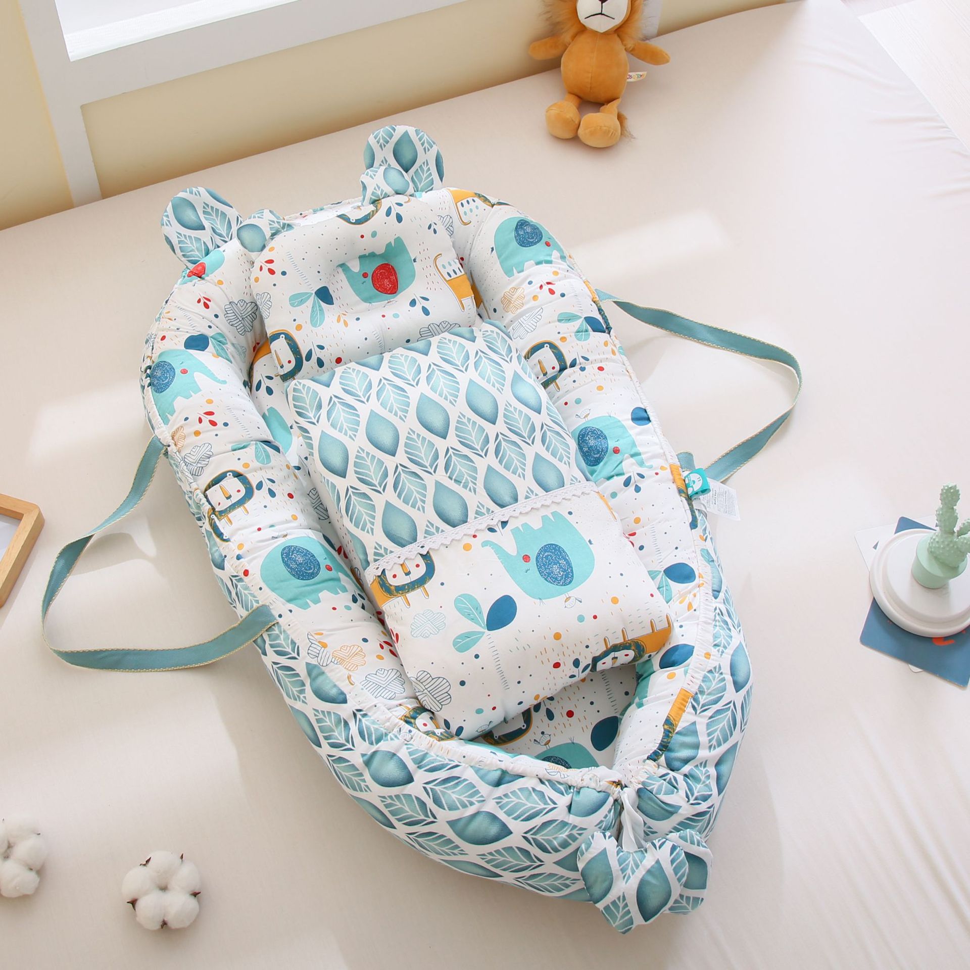 Cama portátil cama media cuna bebé móvil recién nacido pequeña cama biónica anti-escupir leche cama anti-presión