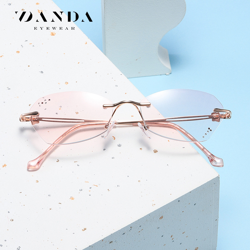 Tiktok mismo gafas de presbicia DY8101 Diamante de corte de Diamantes anti-azul de la luz gafas de presbicia elegante de moda sin marco gafas