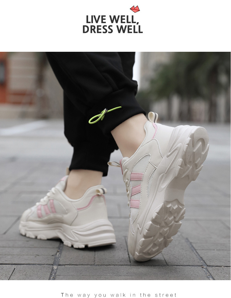 Scarpe da tennis da donna Scarpe da passeggio Scarpe in pelle Scarpe da ginnastica Scarpe da ginnastica sintetiche in mesh facili da pulire_voghion.com