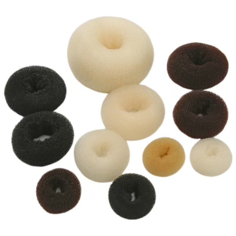 Donut bola de cabeza de cabello estilo de cabello variable anillo de cabello esponjoso brotes de flores perezoso artefacto de cabello