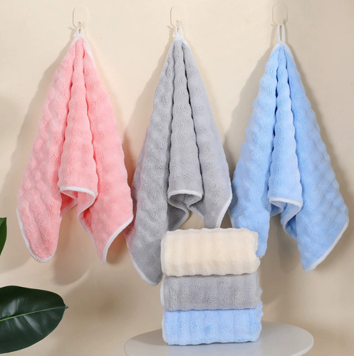 Bubble Fleece Face Towel and Bath Towel Category A Dropshipping New Product for Bathing, Water-absorbent, Non-shedding, Quick-drying, Soft