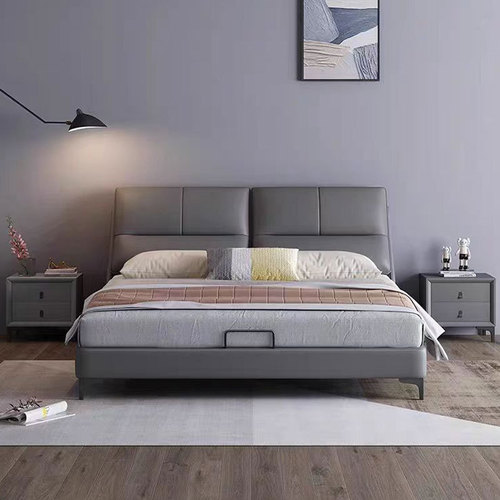 Modern Minimalist Leather Bed Master Bedroom 1.8-meter Double Bed 1.5-meter Small Living Space Storage Bed Household Soft Leather Bed