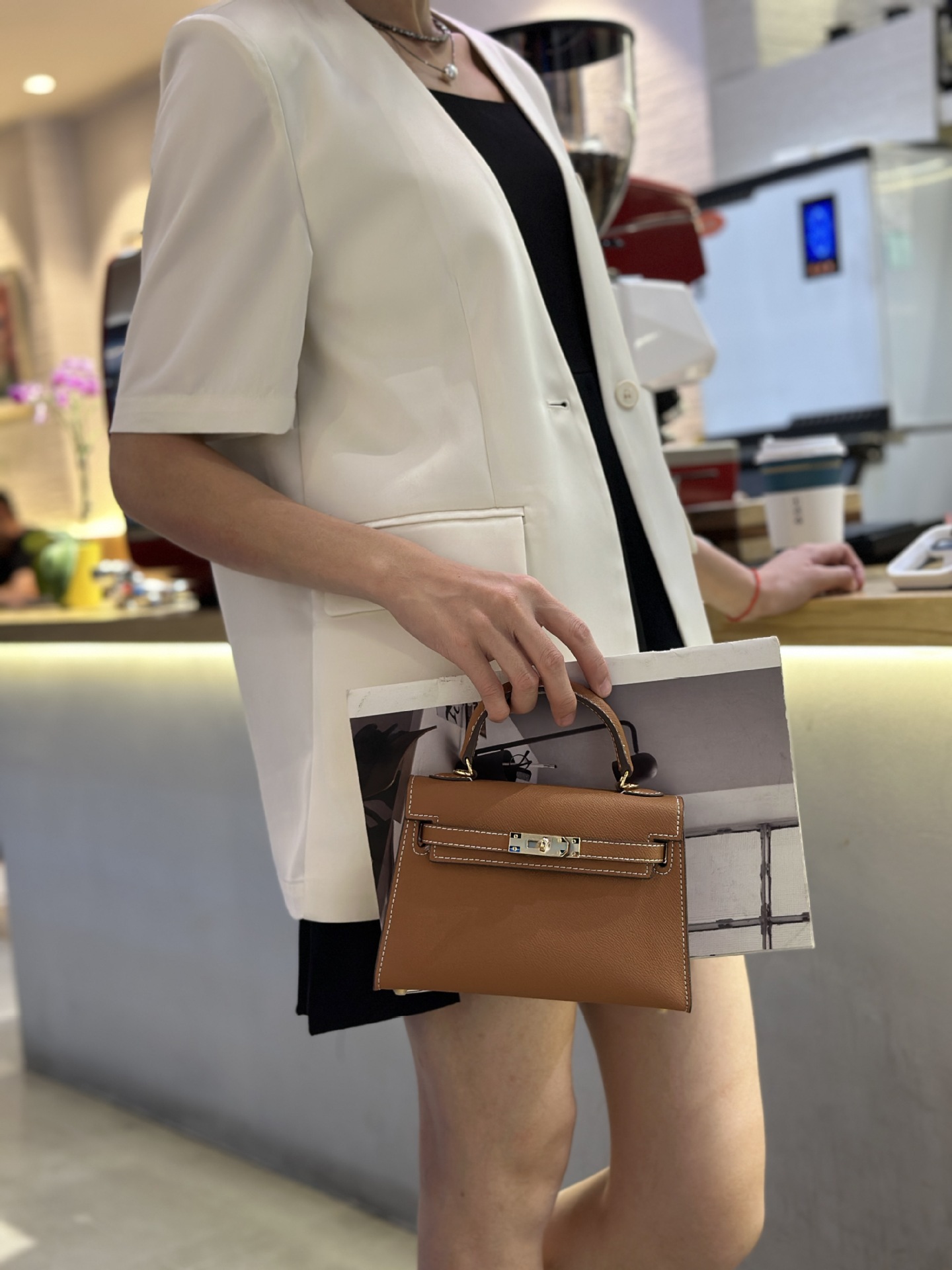 Túi xách mini nữ Kelly cao cấp kiểu mới đeo chéo xách tay 20x6x13 cm — bơ xanh chi tiết 14
