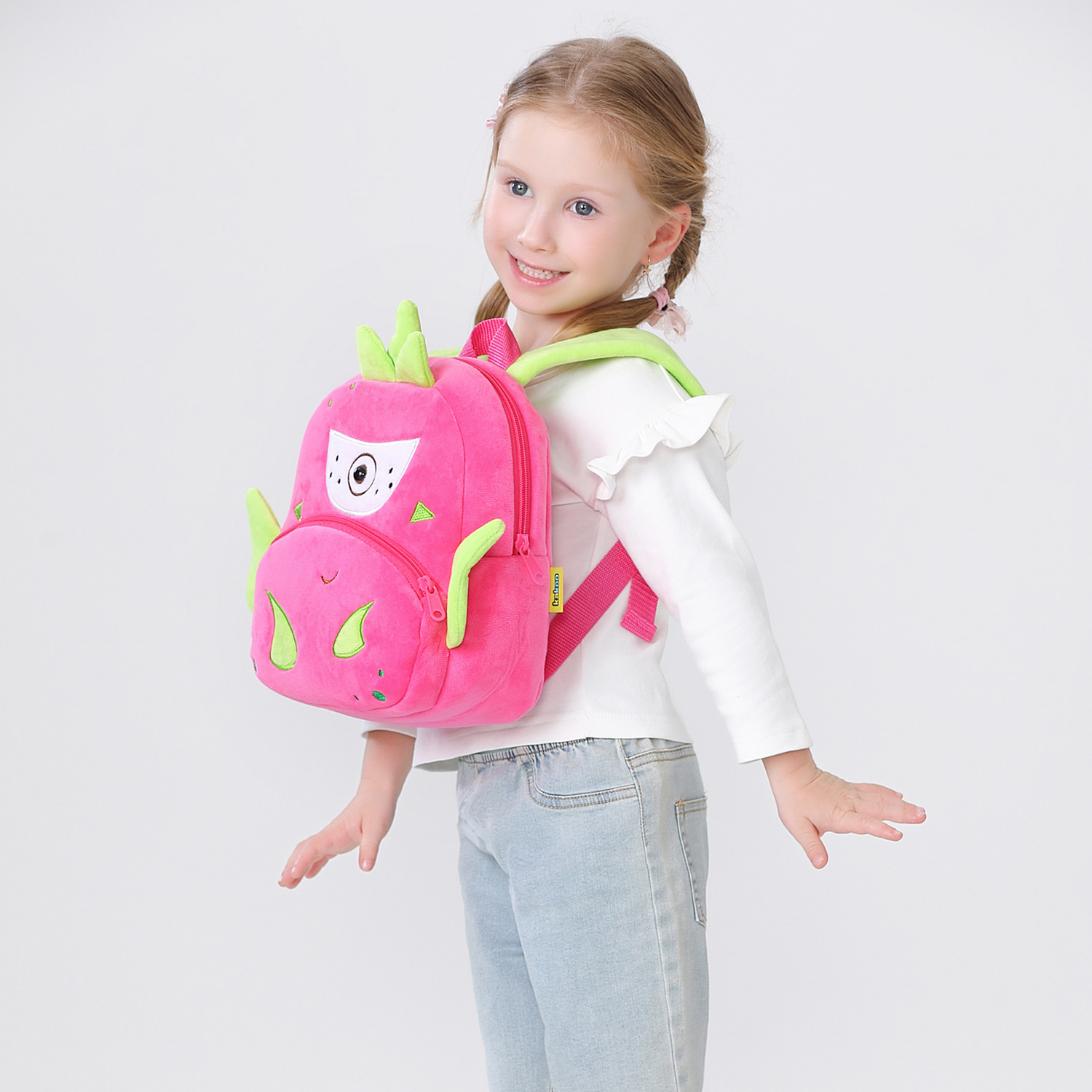 Cute Cartoon Fruit Backpack for Children, Age 2-4 Years, Kindergarten Backpack, Plush Dual Shoulder Bag, Direct Manufacturer Sale