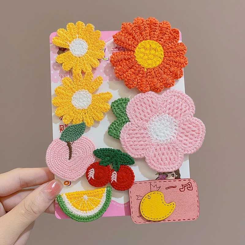 Niños lindos Velcro niñas flequillo pegatinas pelo roto artefacto bebé no hace daño pelo roto pegatinas de pelo horquilla tocado