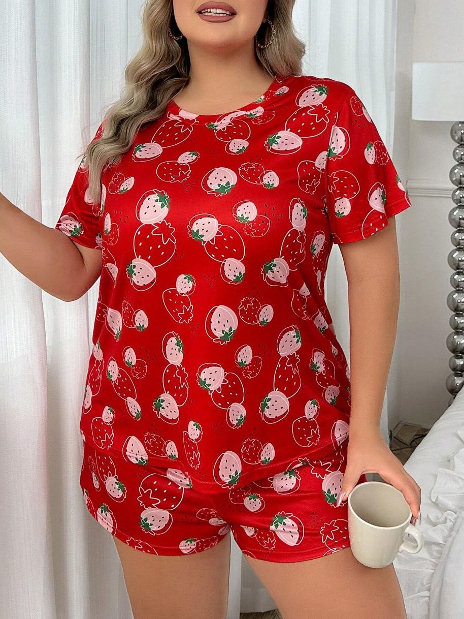 Home Women's Casual Classic Style Printing Polyester Milk Fiber Shorts Co-ord Set Pajama Sets display picture 17