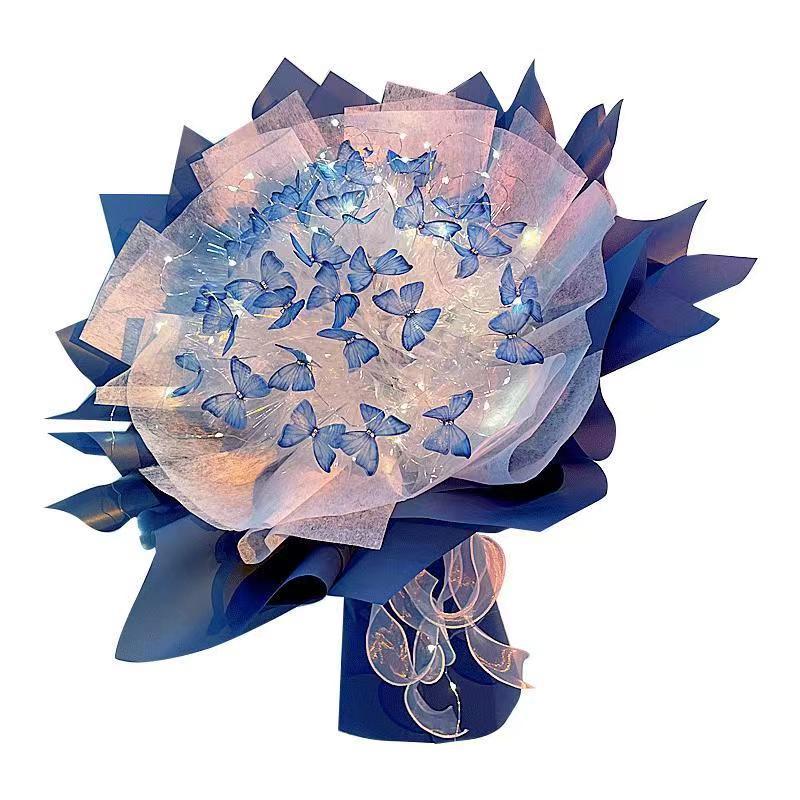 Regalo de San Valentín regalo artesanal ramo de mariposa DIY paquete de materiales completo regalo de cumpleaños de la maestra de San Valentín para su novia