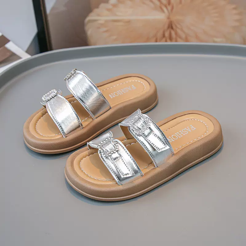 女童凉拖鞋2025夏季新款儿童漏趾软底外穿居家女宝宝一字拖中大童