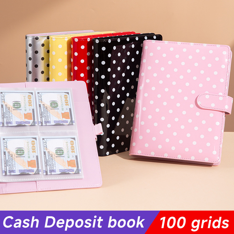 Amazon Cross-Border A5 Loose-Leaf Notebook Round Spotted Notebook Macaron Hand Ledger Cash Budget Book