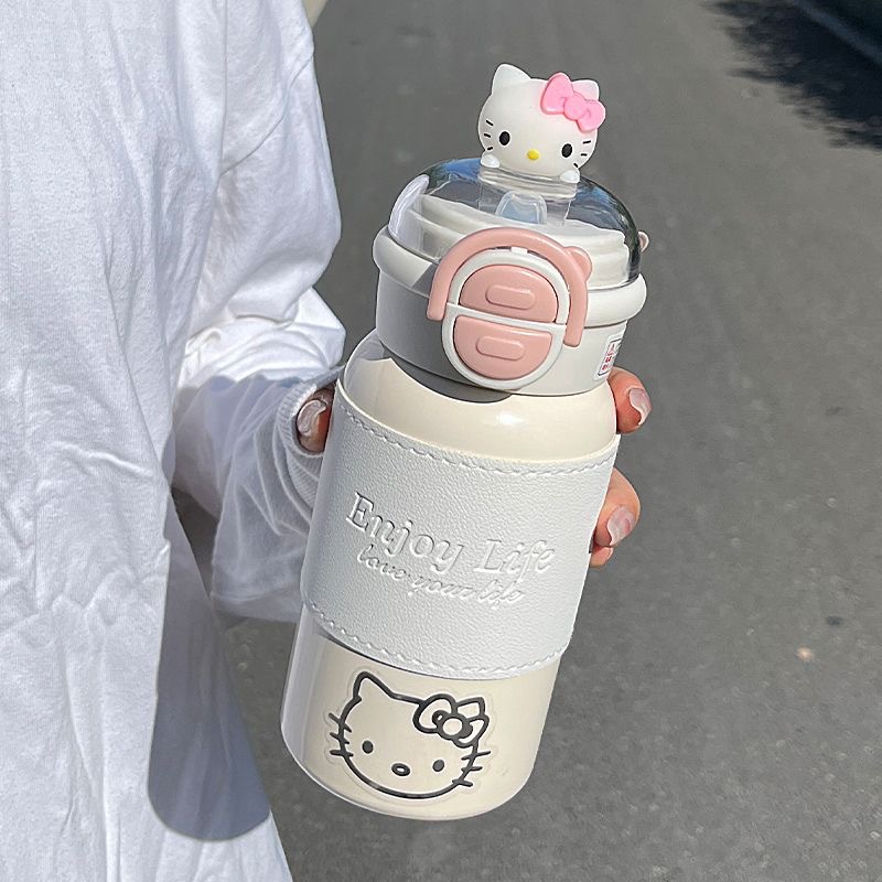 保温杯简约小众吸管杯小巧便携提手不锈钢高颜值便携式学生保温杯