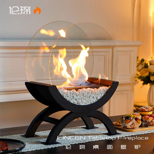 Ethanol burning alcohol fireplace desktop heating portable stove light luxury indoor atmosphere decoration cross-border exclusive