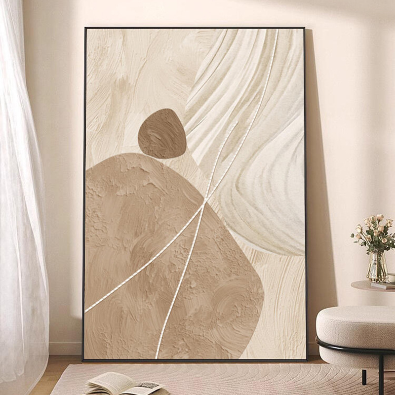 Cream Style Living Room Decorative Painting Sofa Background Wall Mural Advanced Sense Modern Simple Style Abstract Painting Living Room Hanging Painting
