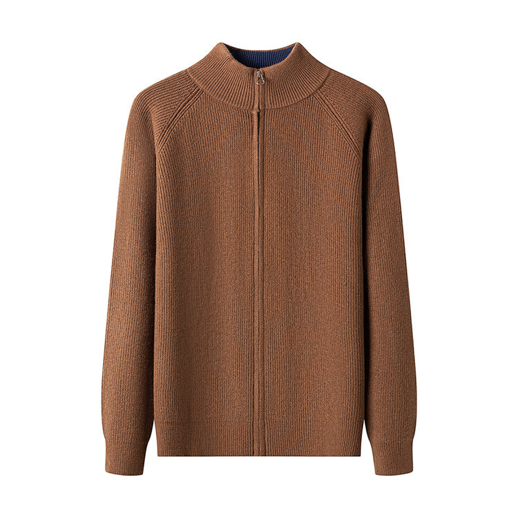 Comercio exterior transfronterizo otoño y invierno nuevo estilo de hombre collar vertical suéter de rayas camisa de punto de moda casual cardigan chaqueta