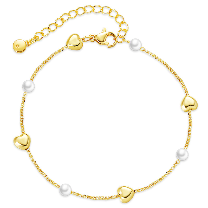 New 18k Gold-plated European And American Minimalist Jewelry Pearl Bracelet display picture 2