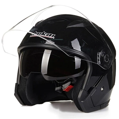 Jiekai Jk-512 Dual Lens Motorcycle Helmet Electric Vehicle Helmet Wholesale and Retail Dropshipping (Motosiklet kaskı (dəbilqə)) - bright-black-m