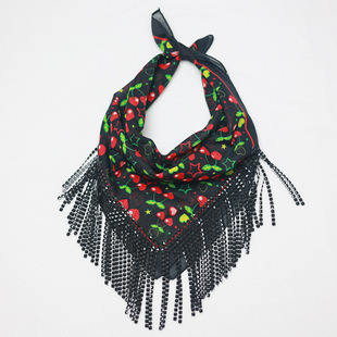 Amazon Cross-Border New Product Music Festival Dance Party Party Scarf Imitation Diamond Tassel Fashion Scarf Factory Direct Sale