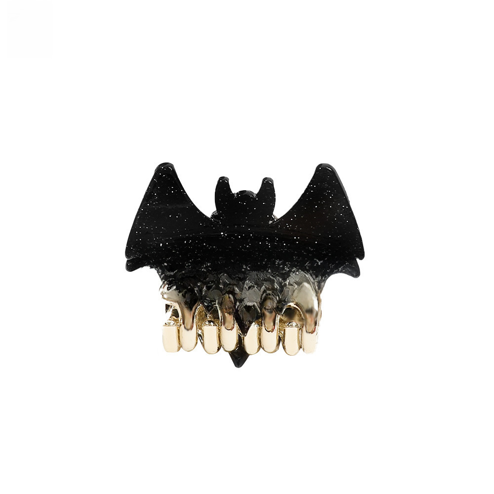 Oddly Reading Bat Hairpin Halloween Funny Grab Clip Temperament Glitter Hair Shark Clip Holiday Dress Hair Accessories Wholesale_voghion.com