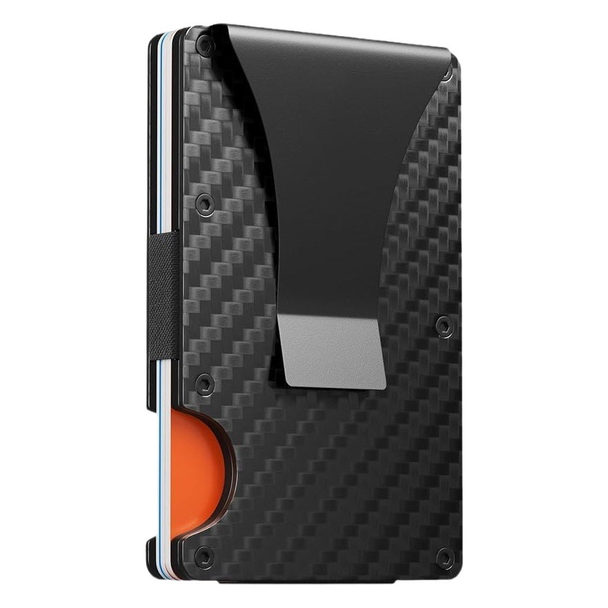 Suministro Directo de fábrica de aleación de aluminio caja de tarjeta de crédito de fibra de carbono RFID Bloqueo de gran capacidad cartera de crédito Titular