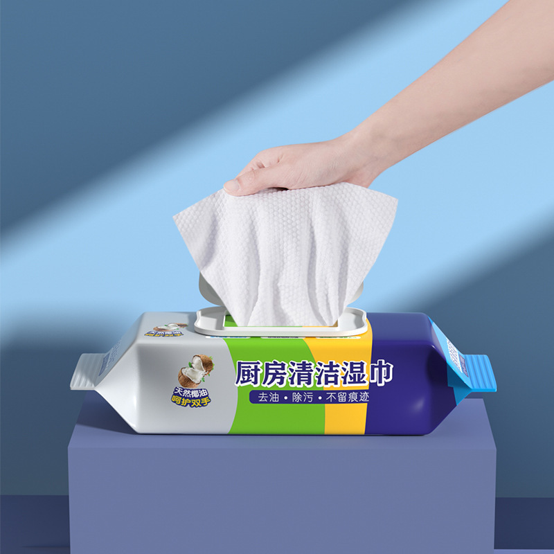 Toallitas húmedas de cocina con cubierta toallitas húmedas desechables de limpieza de cocina para la contaminación de aceite toallitas húmedas domésticas toallitas húmedas de cocina