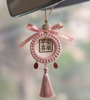 Interior Decoration, Gift for Boyfriend, Car hanging - peace-and-joy-car-hanging-pink-full-set-of-materials-package-and-tutorial-included