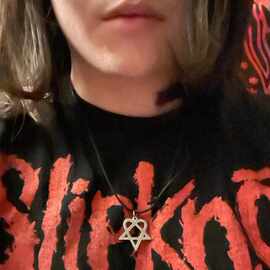 诗勇 哥特式心形五角星爱情金属音乐锡银色摇杆吊坠项链 厂家直销