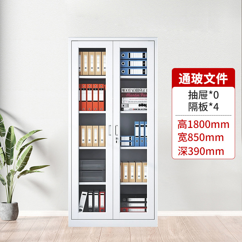 Archivador de oficina, archivador metálico, archivador de hierro con cerradura para oficina, estantería de acero a prueba de polvo, archivador con puerta de vidrio
