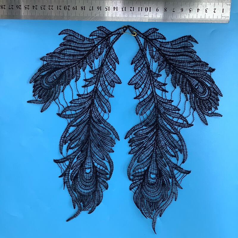 Lace Feather Pair Flower Fish Silk Thread Bridal Headdress Lace Handmade DIY Wedding Dress Material Lace Lace Feather Pair Flower Fish Silk Thread Bridal Headdress Lace Handmade DIY Wedding Dress Material Lace