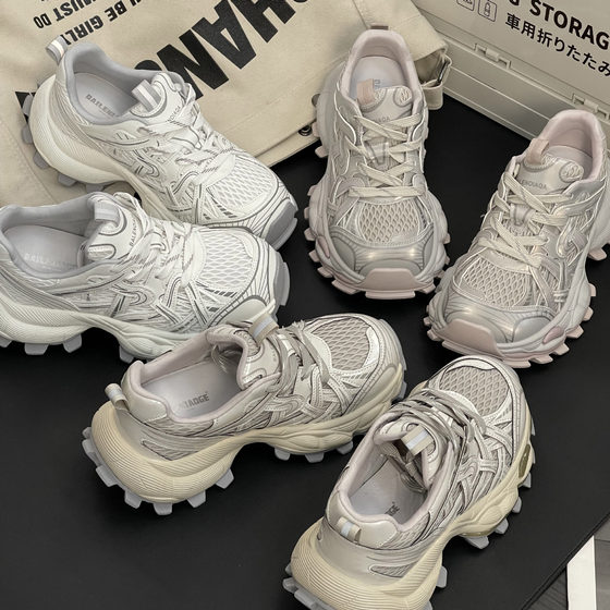 European Station 2025 Spring New Genuine Leather Thick-soled Torre Shoes Women's Mesh Breathable All-match Sports Casual Shoes
