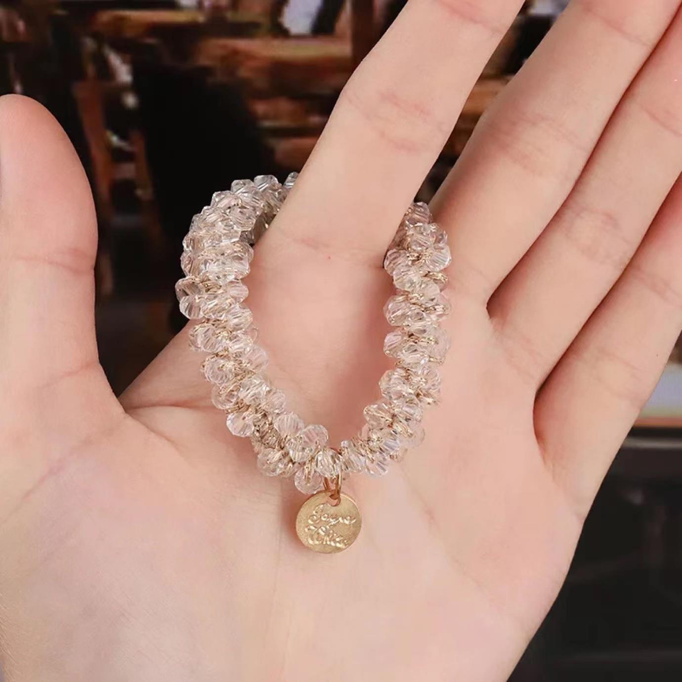 Elástico joyas de cabello de moda con frijoles frescos M anillo de cereza cuerda de cabello al por mayor de la banda de goma cabeza de 100 bolas de cabello rojo una variedad de alta elástica