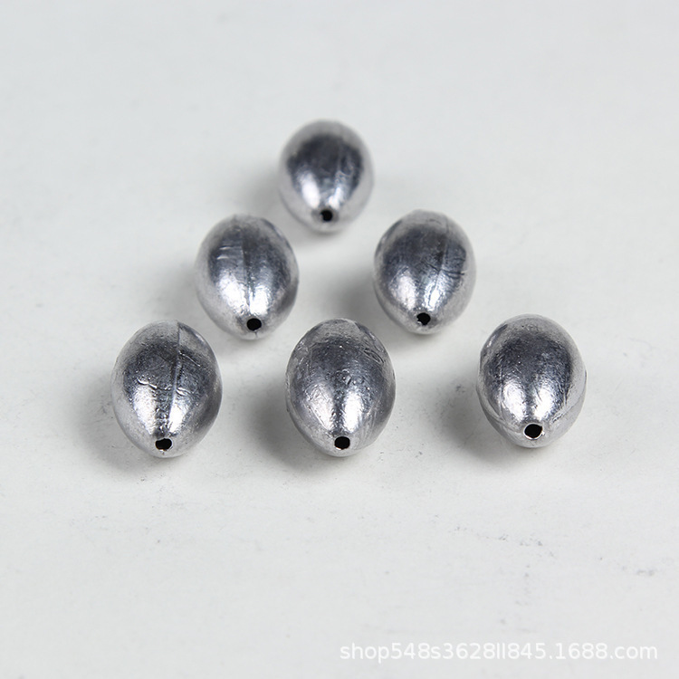 Manufacturer Sells Hollow Olive Lead Sinkers for Fishing, Olive-Shaped Lead Sinkers, Hollow Lead Sinkers, Fishing Gear Wholesale, Fish Hooks for Bottom Fishing