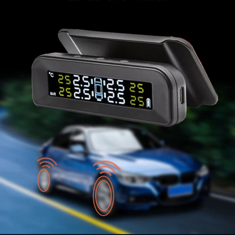 External Q 10% off Stacked Hidden Car Solar Wireless Tire Pressure Monitoring System with Human Voice and High Precision for Cars