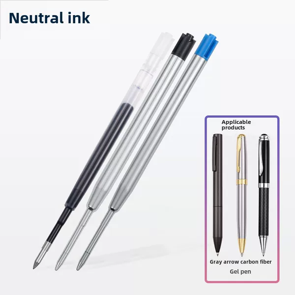 European Standard G2 Neutral 424 Ink Rotary Press Metal Signature Round Baozhu Water Pen Refill Carbon Black 0.5