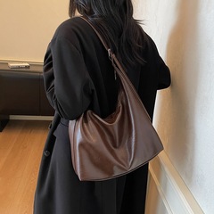 跨境秋季托特包通勤高级感腋下包女2025新款简约百搭软面单肩包