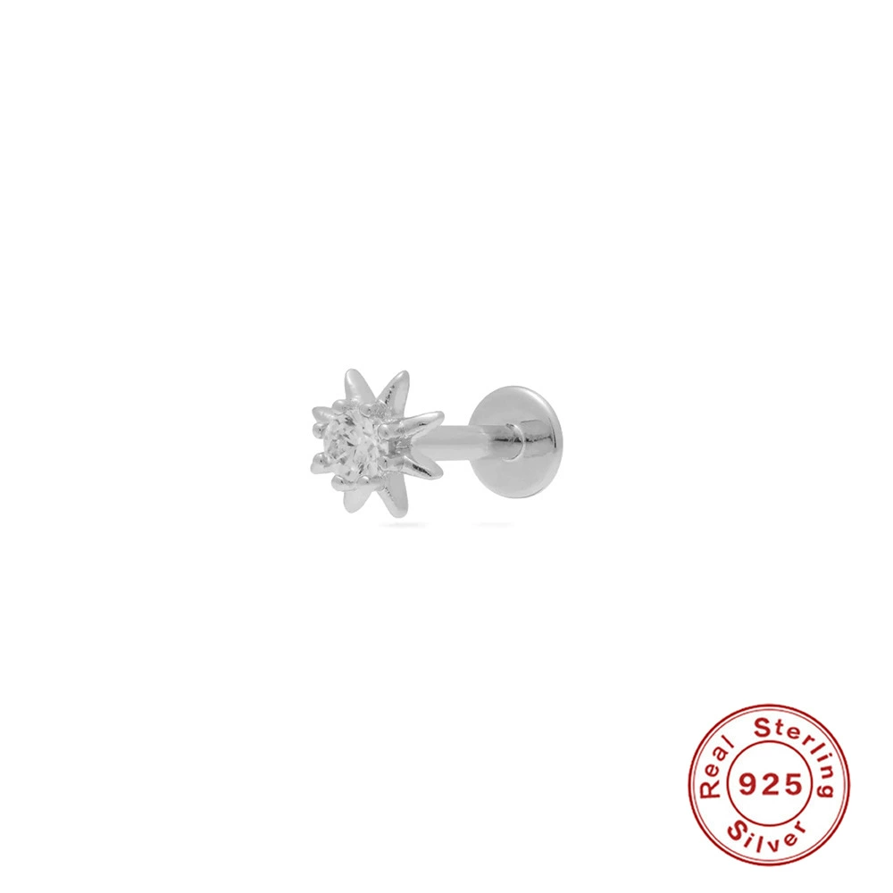 Серьги, пирсинг, образец из 925 серебра, европейский стиль