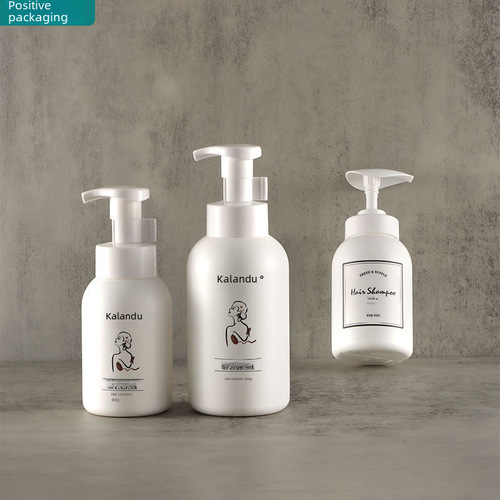 32-tooth pump head HDPE round shoulder bottle facial cleanser lotion bottle 300ml pressurized shower gel shampoo bottle