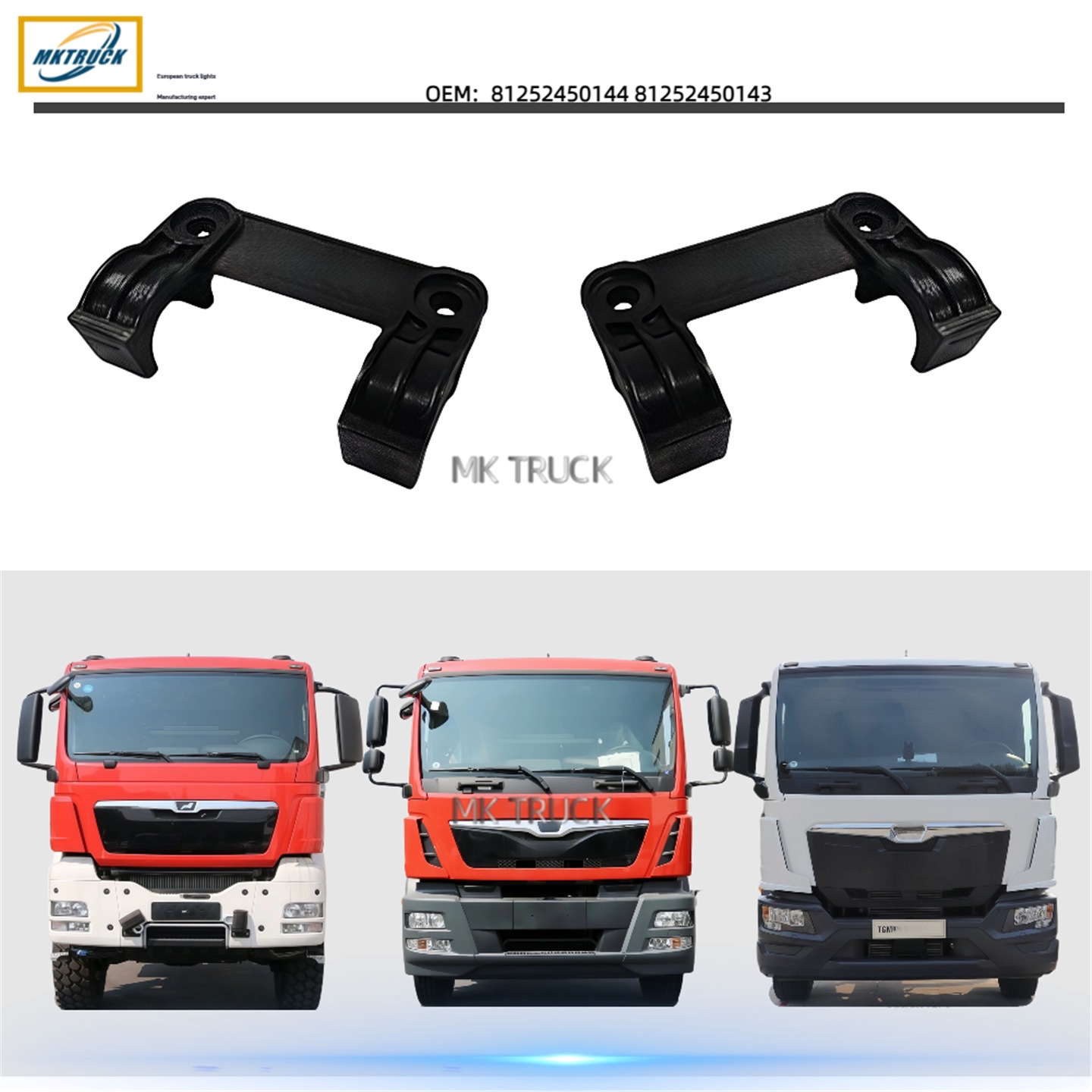 Soporte de luz antiniebla 81252450144 81252450143 para la fábrica de piezas de camiones MAN TGA