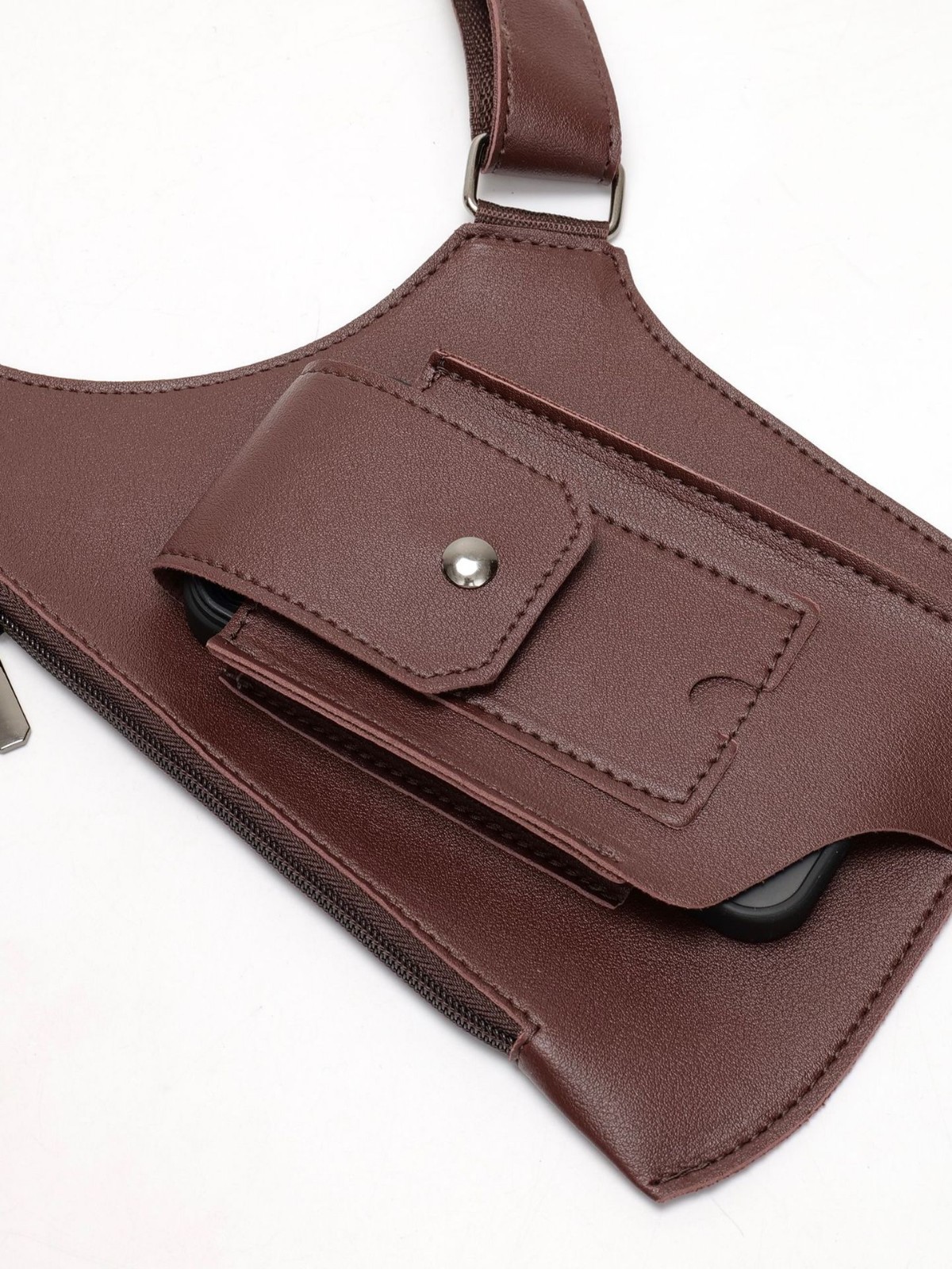 Amazon hombre retro brazalete bolso multifuncional mujer al aire libre bolso de teléfono móvil correa a través de 1861 marrón