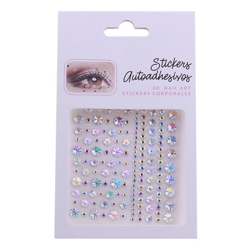 Face Makeup Sticker Diamond Back Glue Gem Jewelry Eye Makeup Bright Diamond Tear Mole Diamond Rhinestone Face Stage Makeup Makeup Sticker