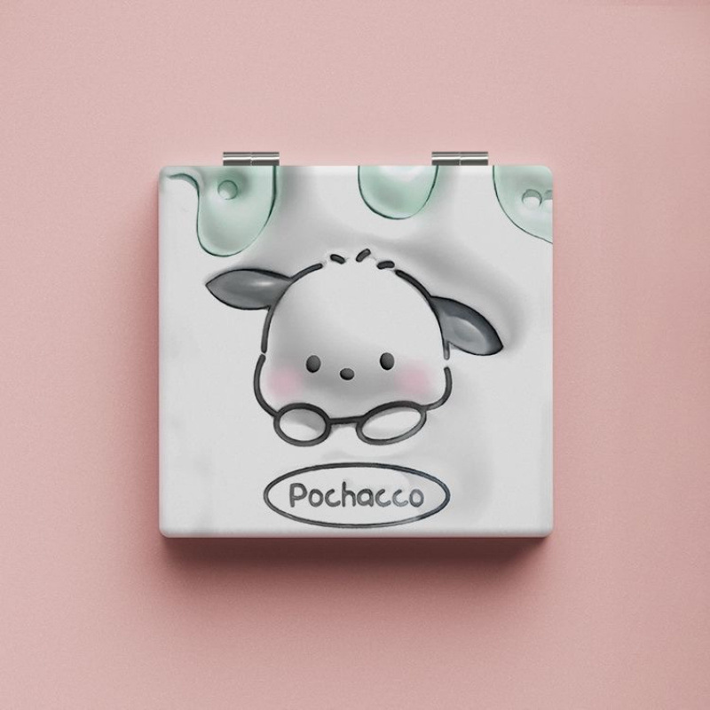 Lindo espejo pequeño Sanrio Kulomi espejo de maquillaje portátil de alto valor espejo de maquillaje portátil dormitorio de estudiantes espejo de maquillaje plegable